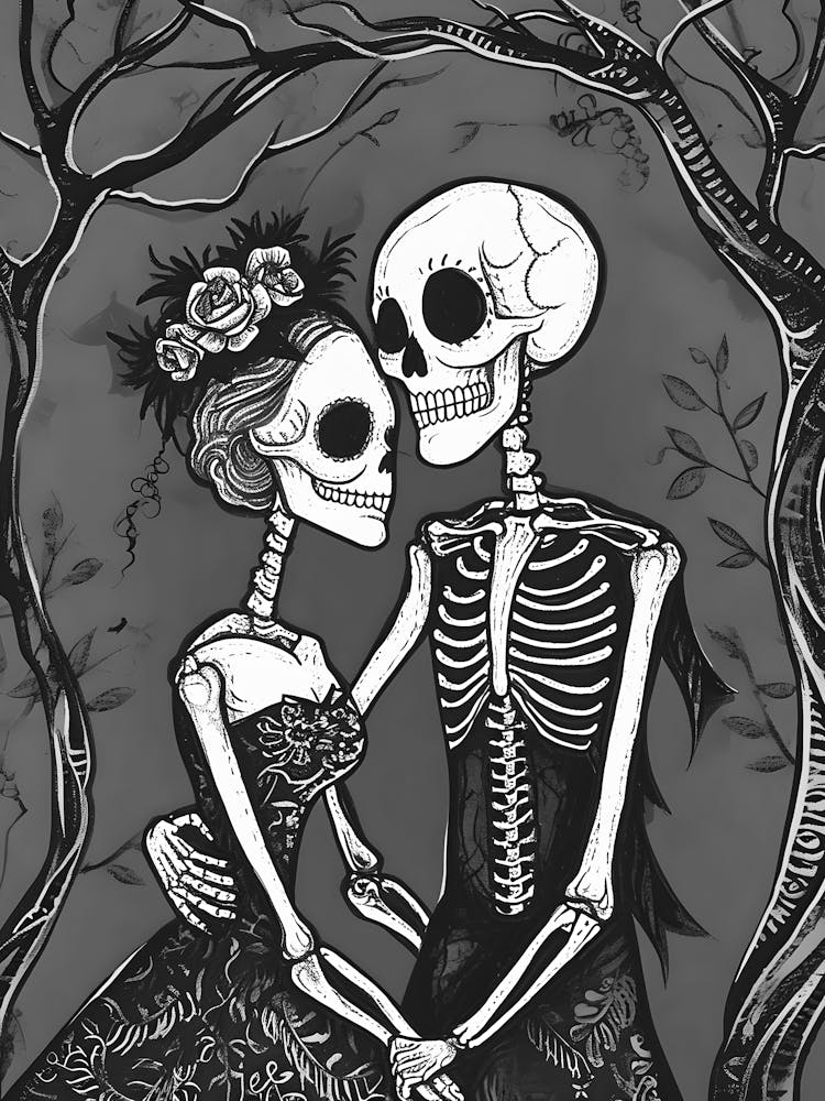 Day Of The Dead Skeleton Couple 1