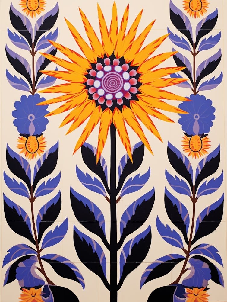 Flower Motif Painting Aster 3
