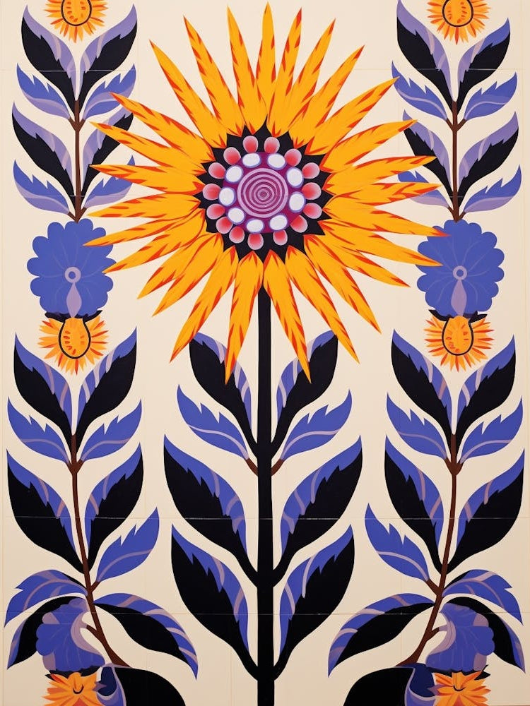 Flower Motif Painting Aster 3