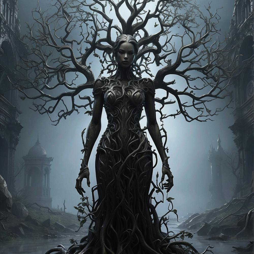 Amazing art Woman With Tree Roots