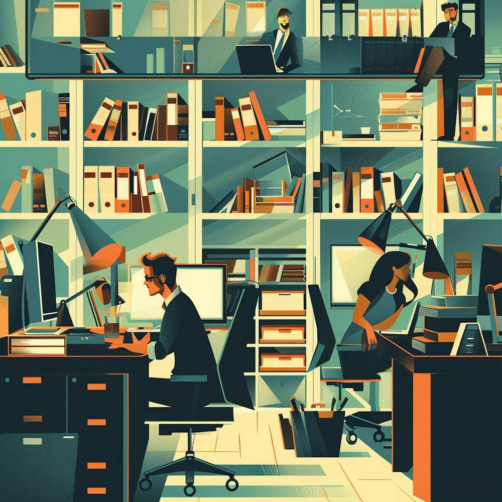 Illustration Of People Working In An Office 1