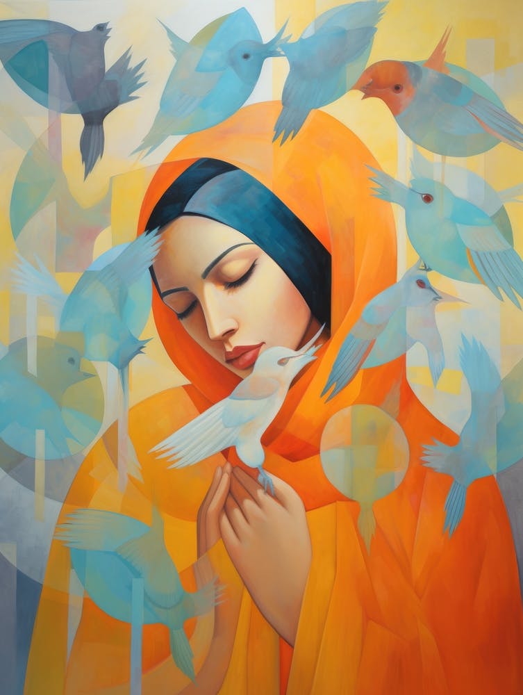 Woman With Birds 4