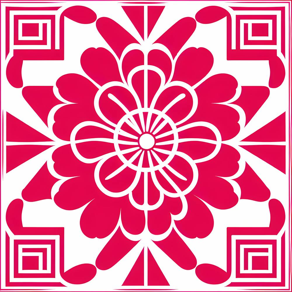 Chinese Flower pattern art, tile