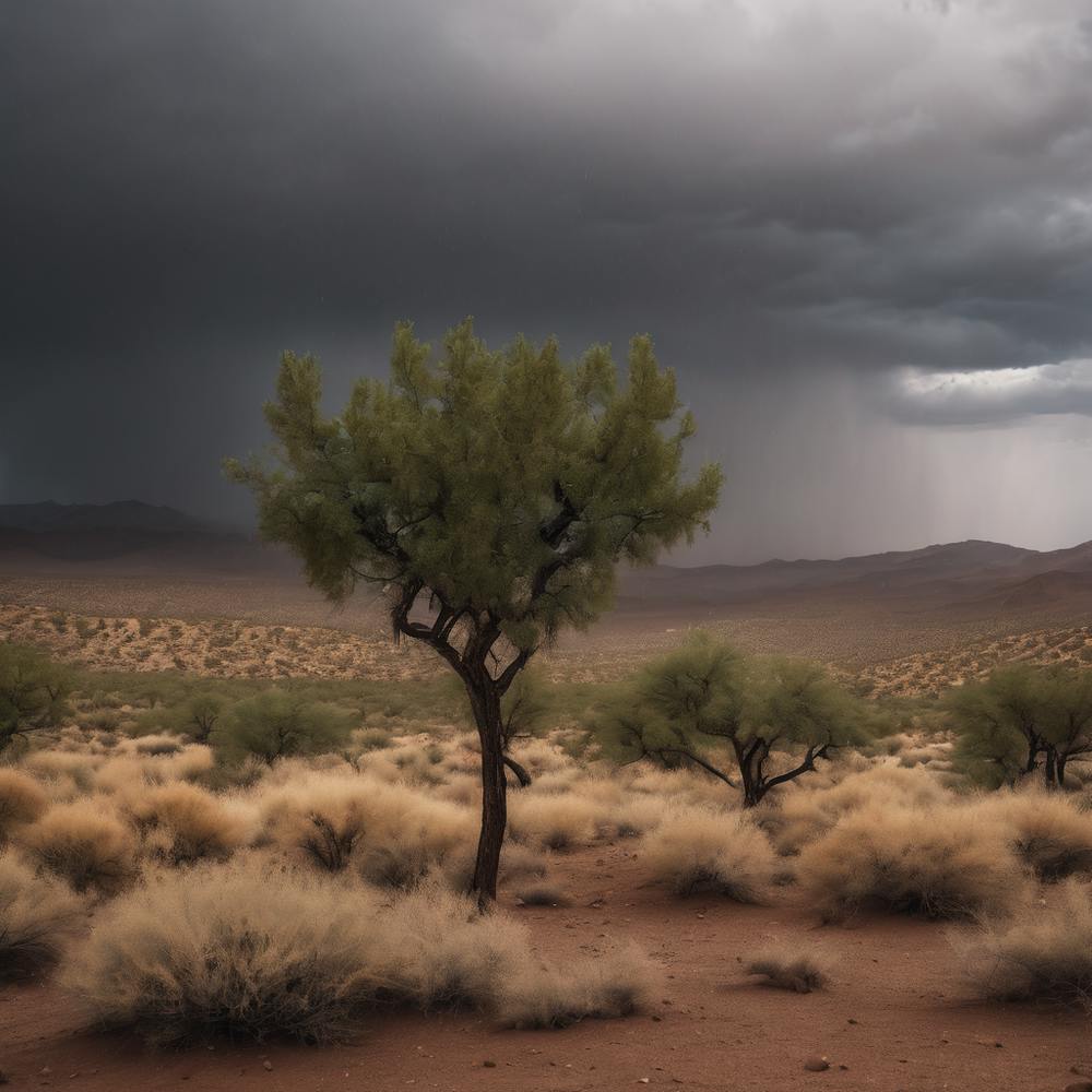 Stormy Sky In The Desert