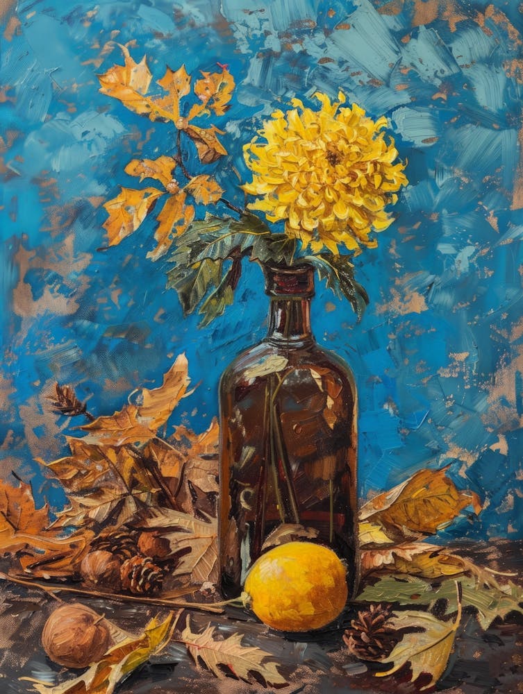 Yellow Dandelion In A Bottle