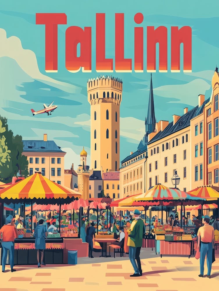 Aihrgdesign A 1970s Inspired Travel Poster For Tallinn 1