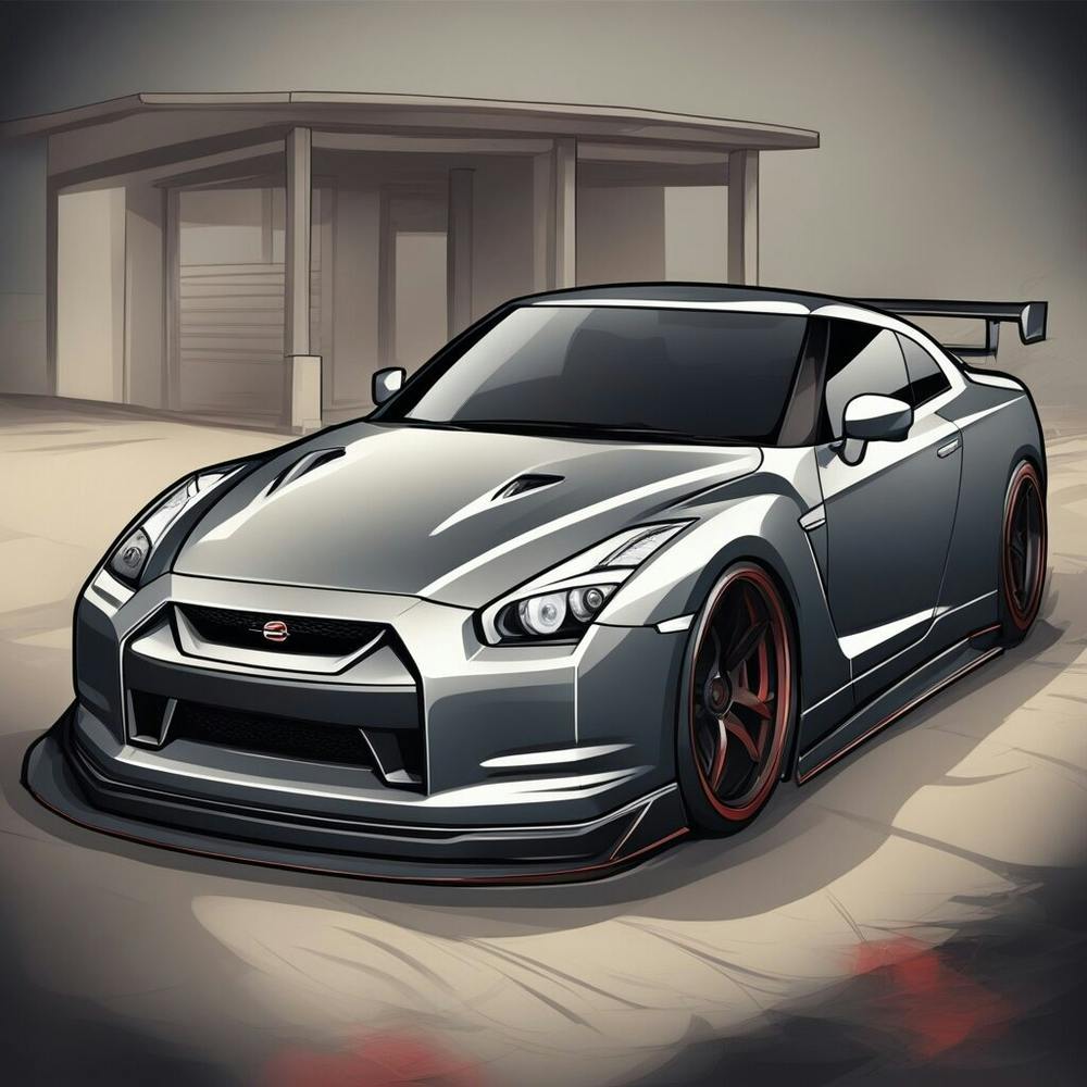 Nissan Gtr silver chrome
