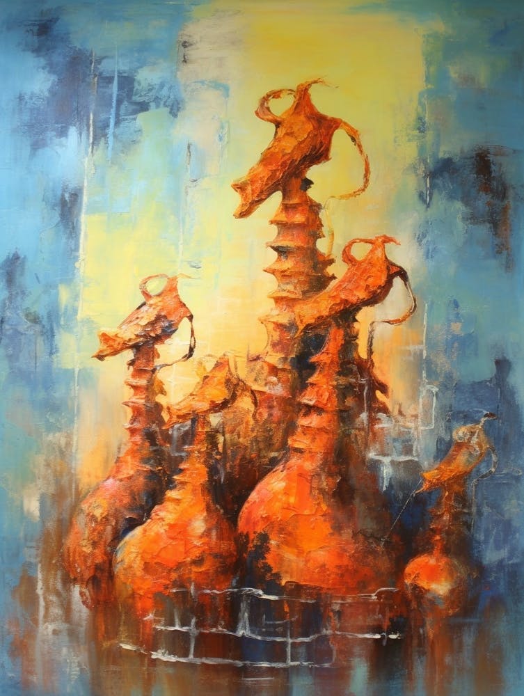 Seahorse Abstract Expressionism 4