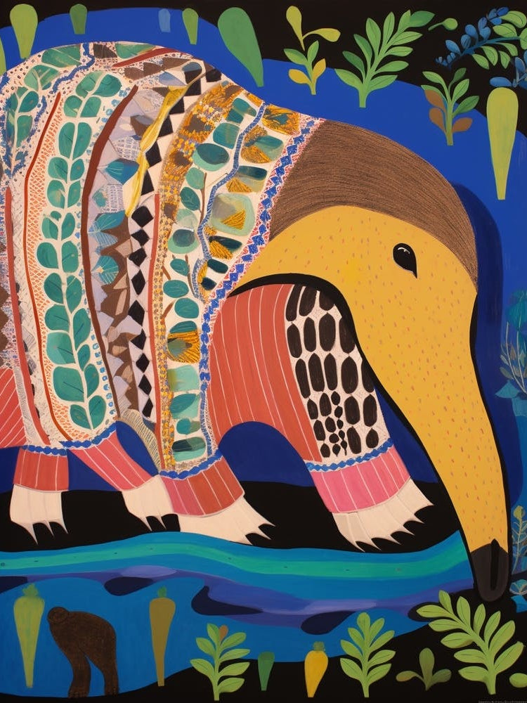 Maximalist Animal Painting Anteater 2