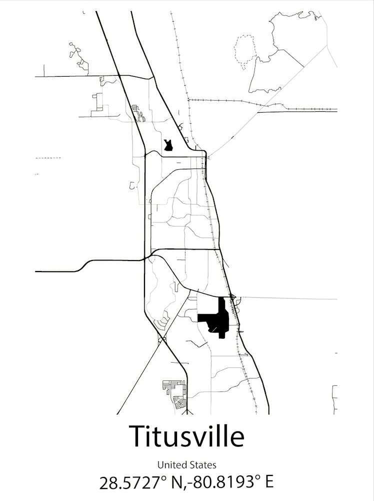 Titusville,United States Minimalist Map