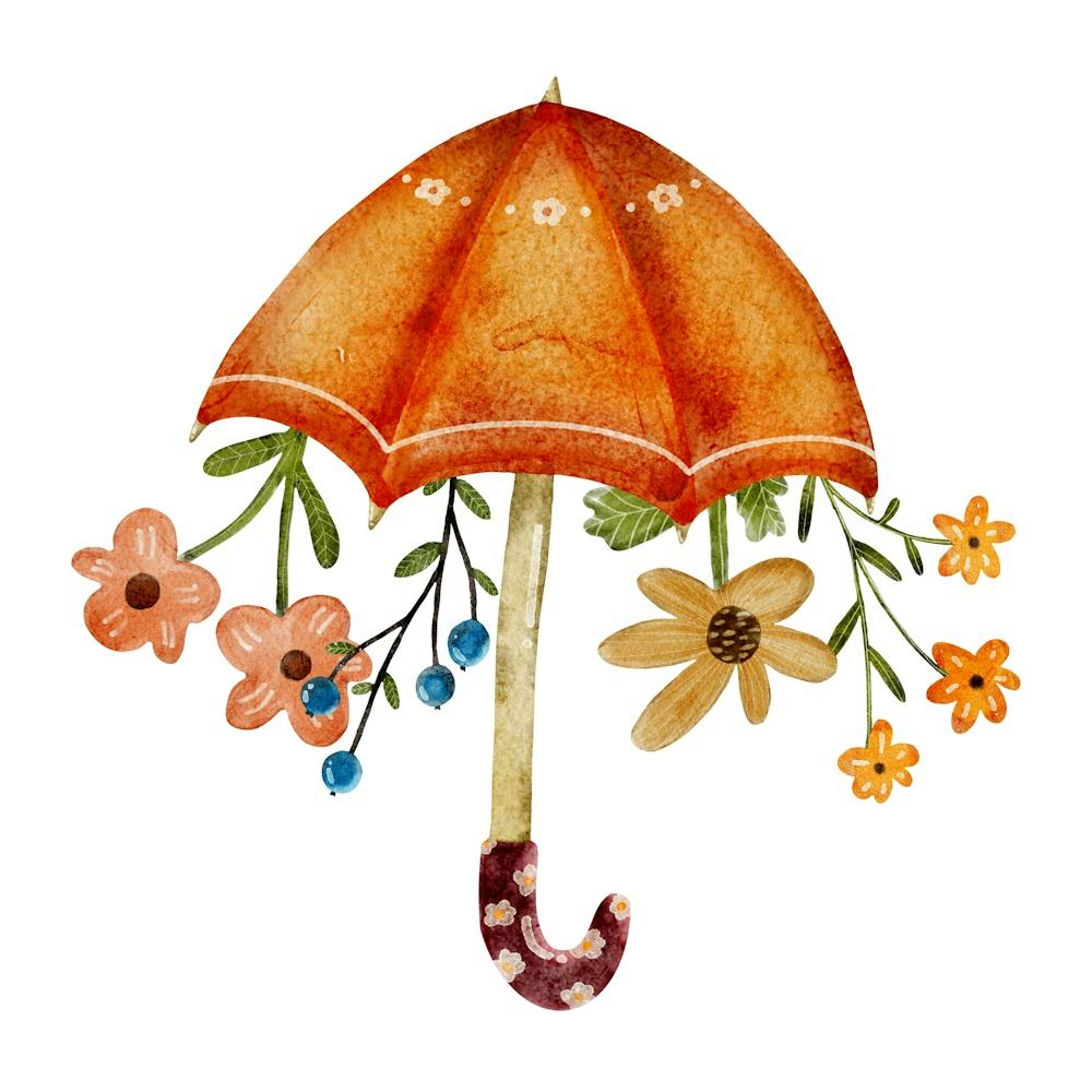 Regenschirm mit Blumen