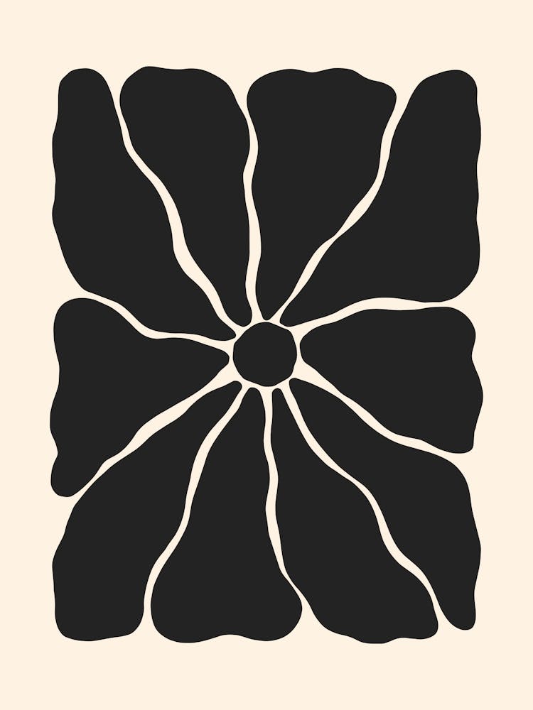 Abstract Flower 01 - Black