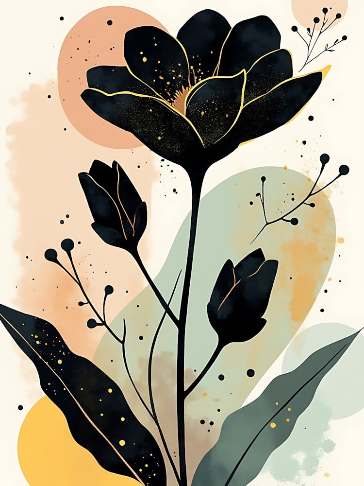 Soothing Plant Illustration in Muted Natural Hues