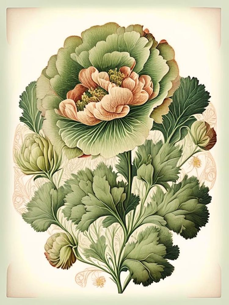 Ranunculus Floral 1 Botanisches Vintage-Poster Blume