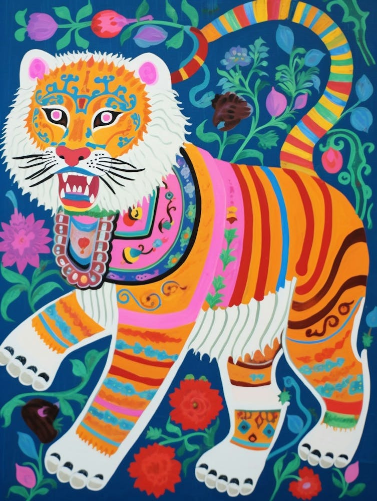 Peinture Animalière Maximaliste Tigre de Sibérie 2