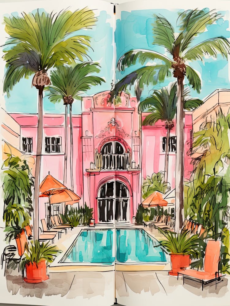 The Waldorf Astoria Beverly Hills Beverly Hills, Californie Illustration de Conte de Fées de Complexe Hôtelier 1