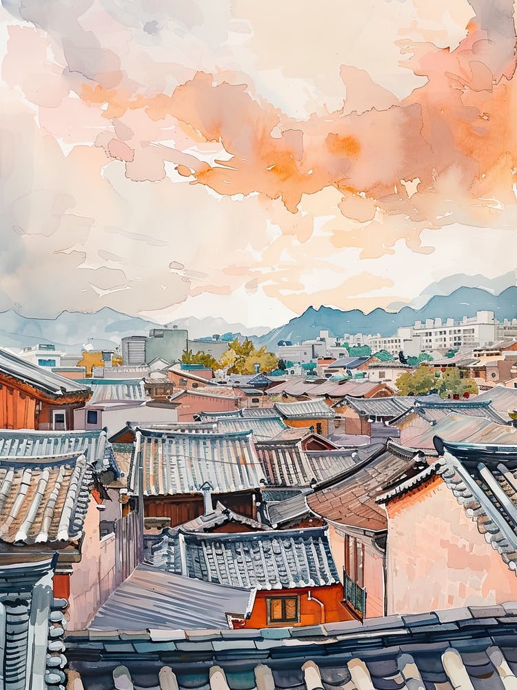 Seoul Rooftops Morning Skyline 2
