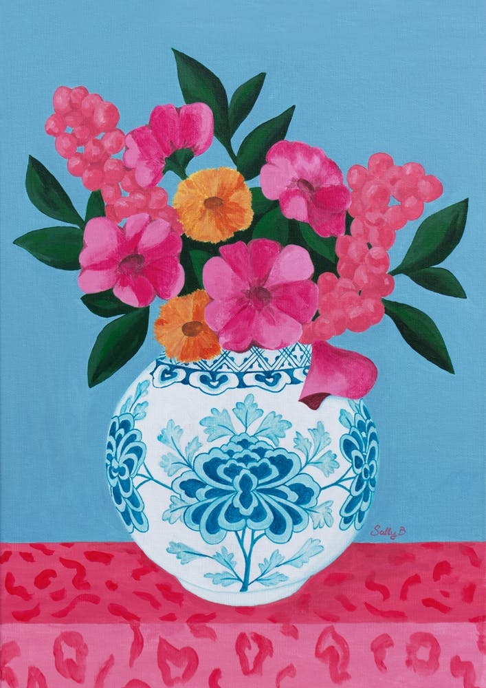 Chinoiserie Vase And Flowers