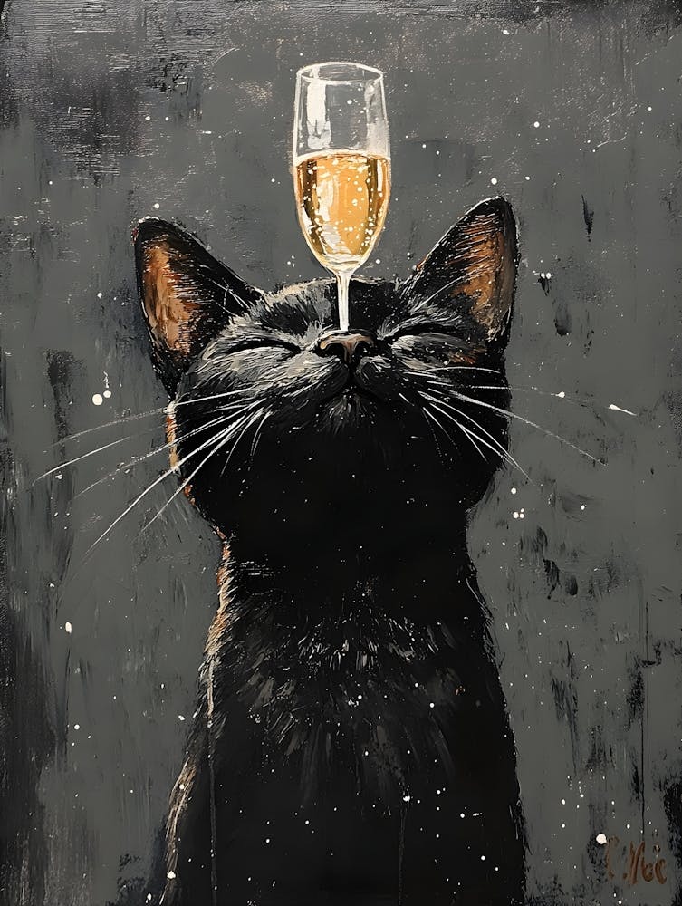 Cat Balances Wine 10