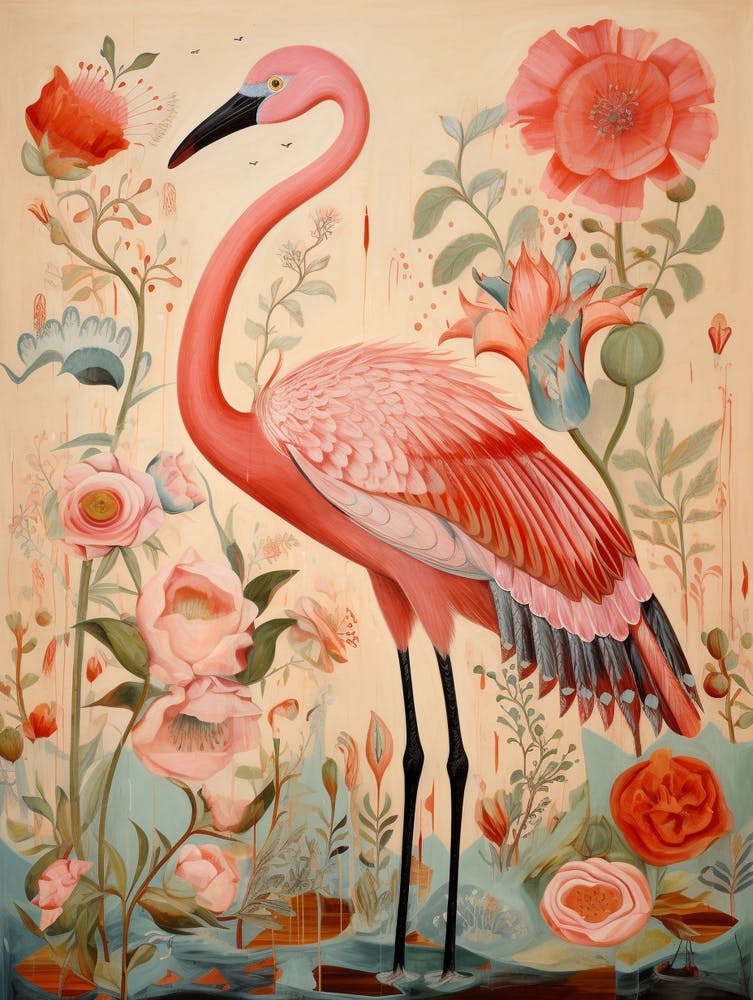 Greater Flamingo 1 Detailed Bird Painting