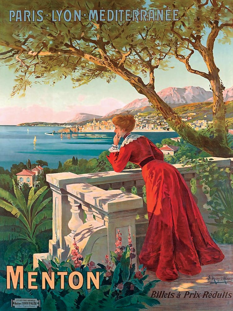 Menton, France, Woman On The Terrace