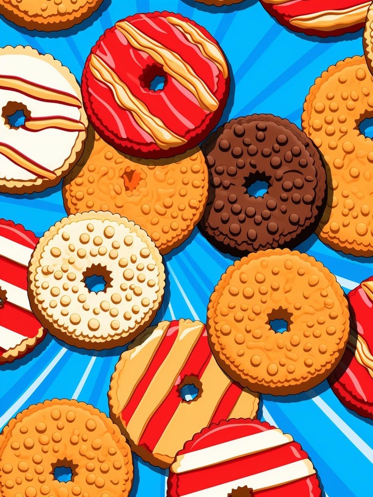 Frosted Biscuits Blue & Red