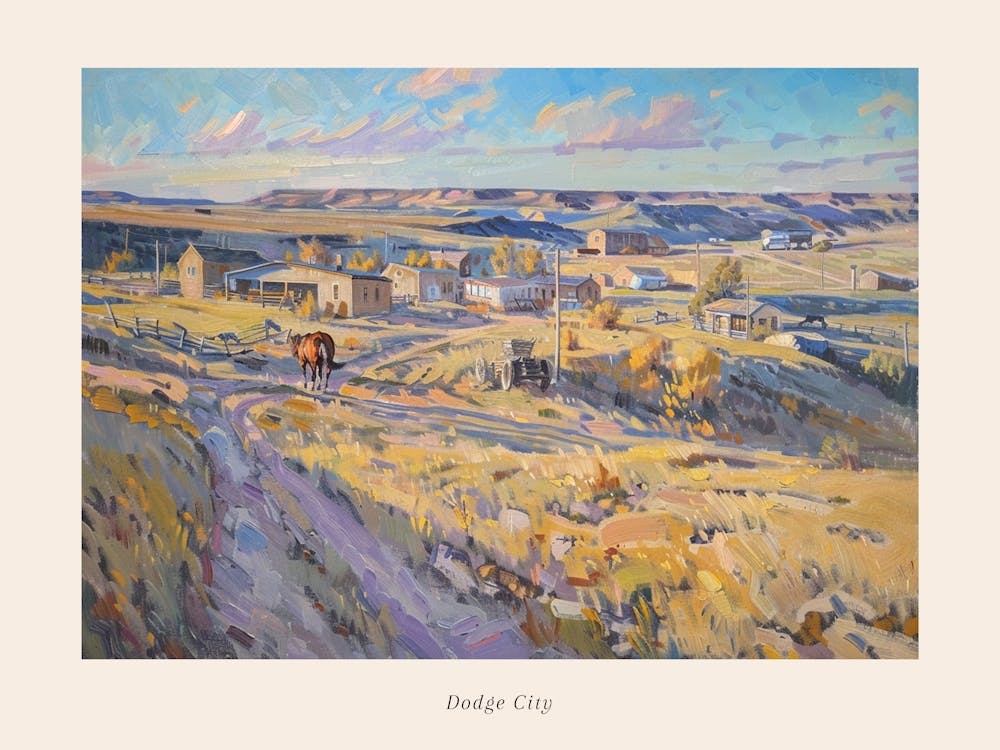 Western Landscapes Dodge City Kansas 1 Poster