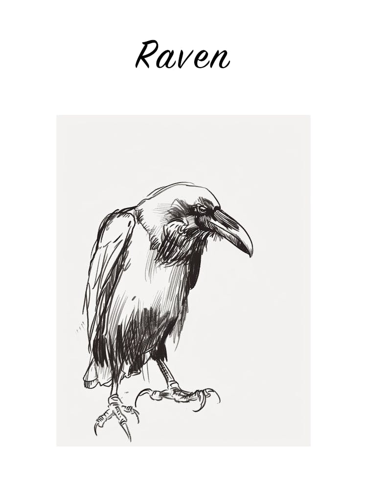 B&W Raven Poster