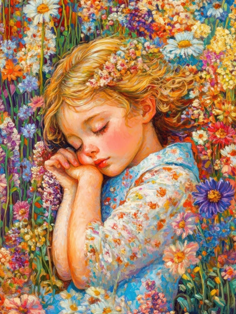 Dreaming Girl In Flowers