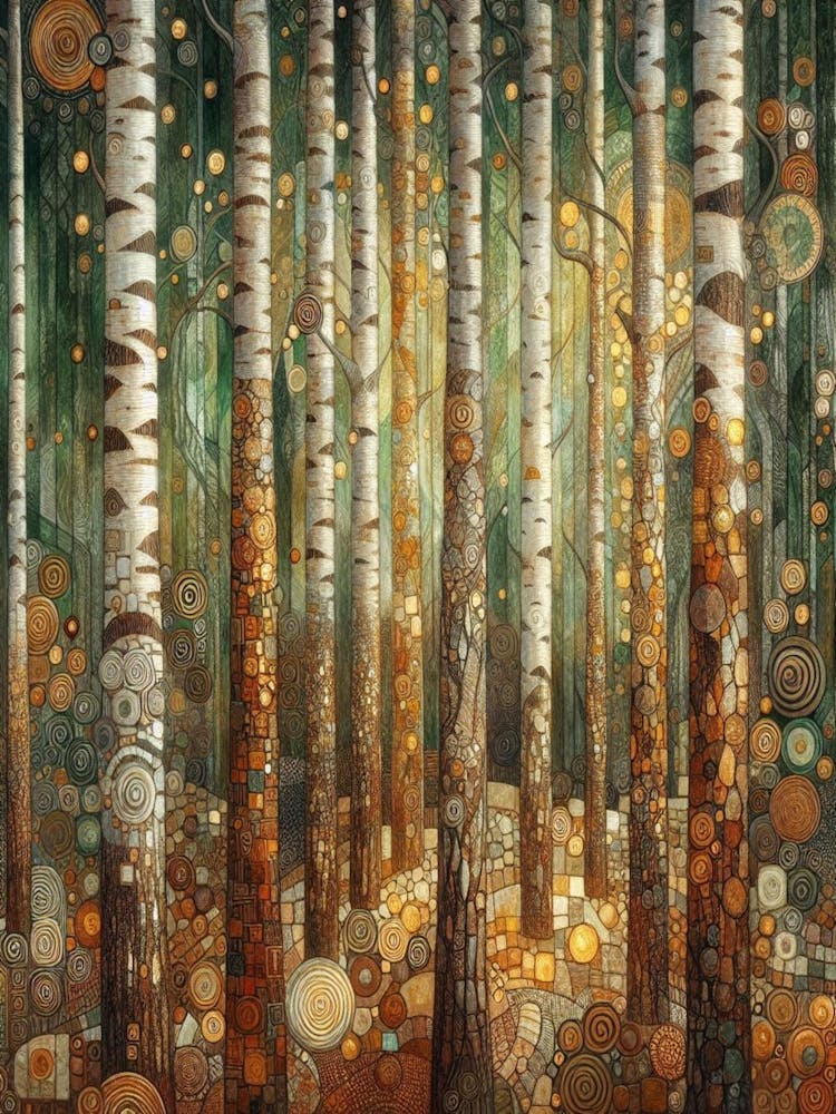 klimt Birch Forest
