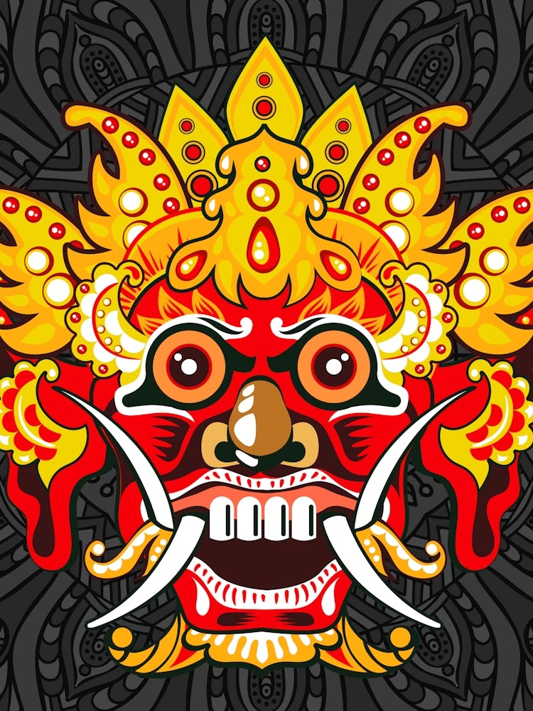 Buddhist Deity Mask - Barong / Balinese mask / Bali mask 1