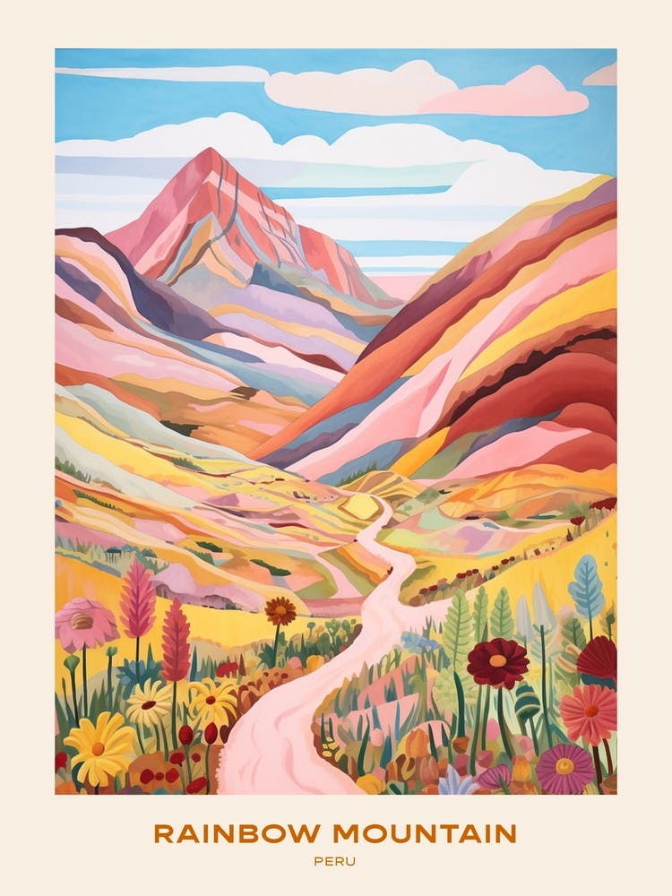 Rainbow Mountain Peru Hike Poster