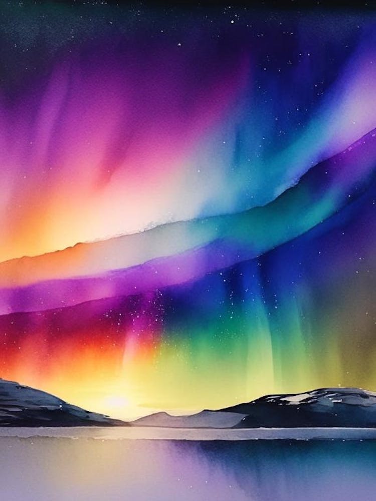 The Northern Lights Watercolour