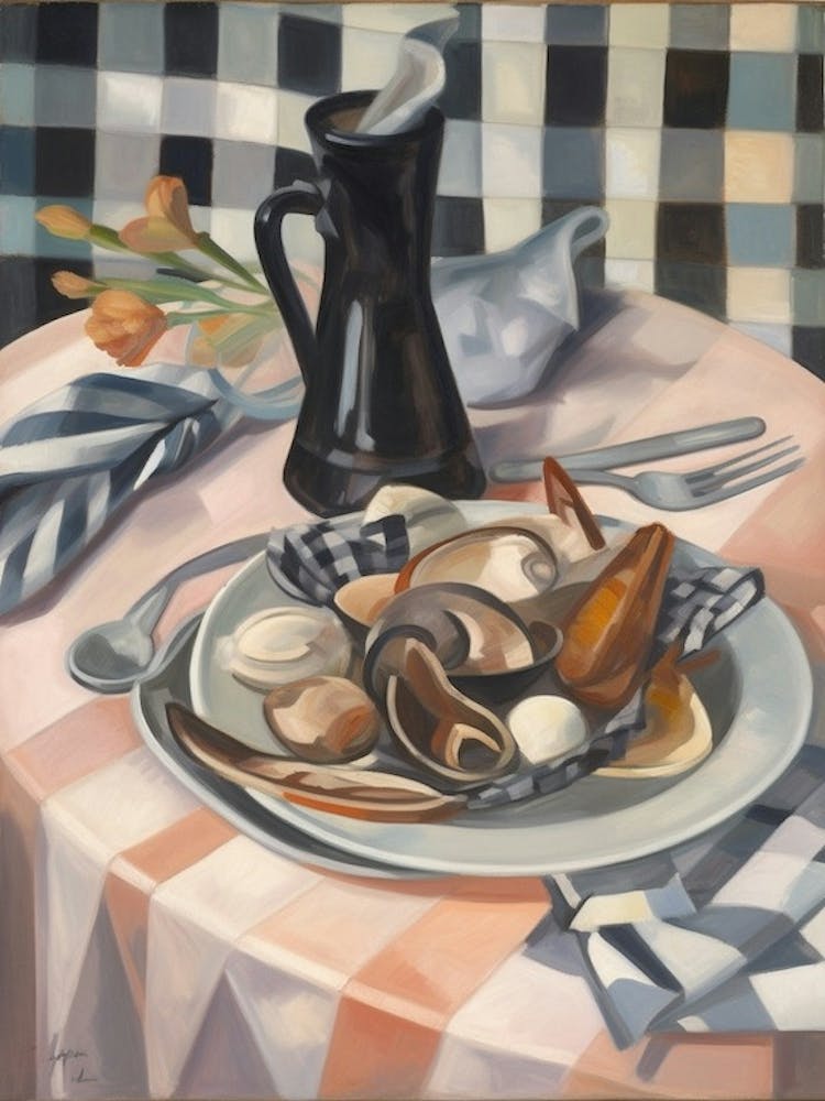 Mussel Strips Still Life Painting