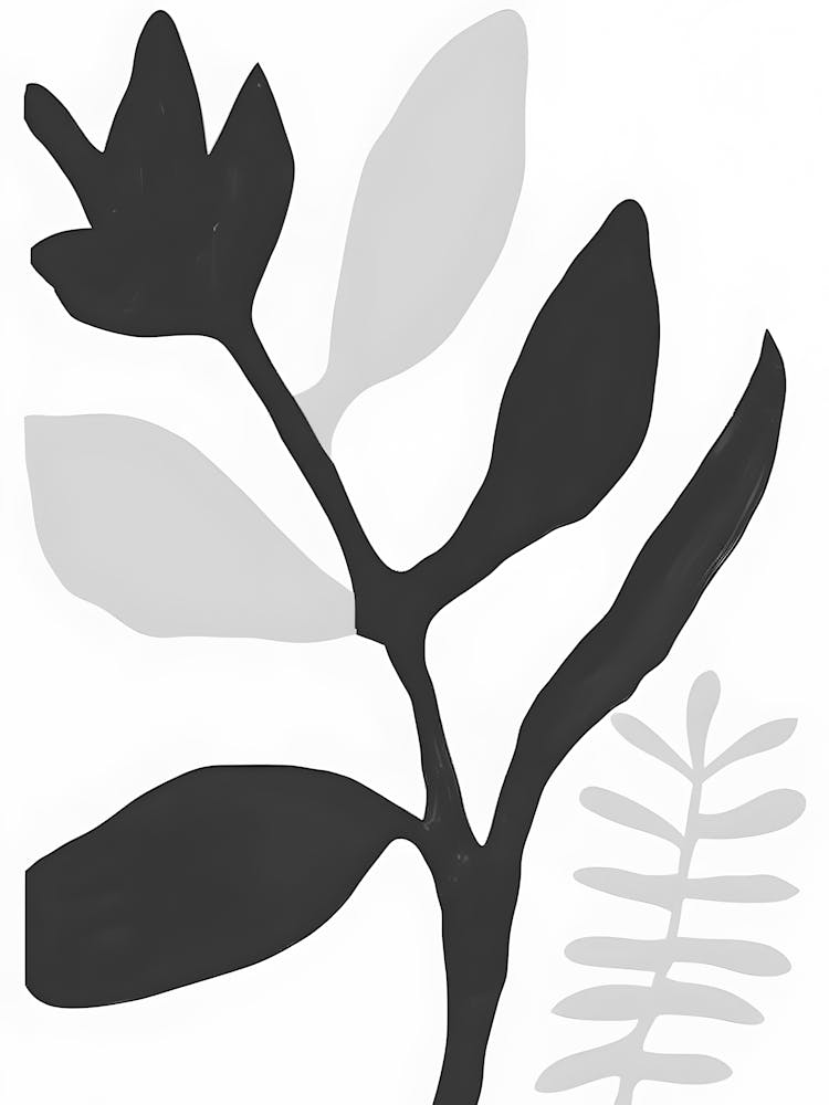 Black And White Leaf 3