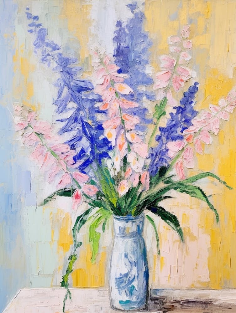 Flower Painting Fauvist Style Delphinium 2