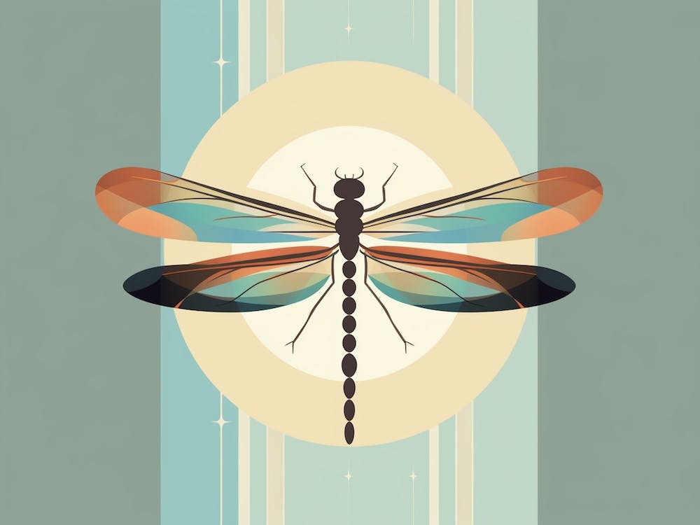 Dragonfly Blue Eyed Darner Aeshna Illustration Minimal 3