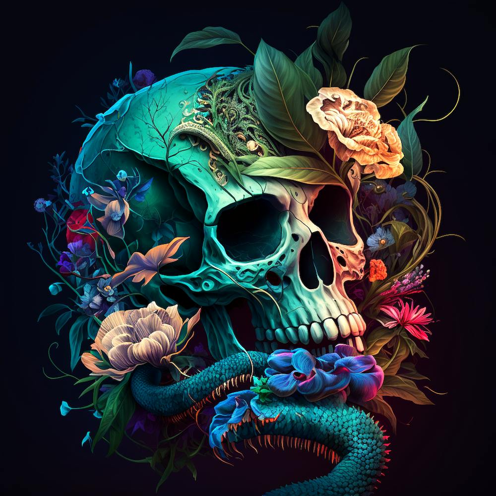 Floral Fantasy Skull