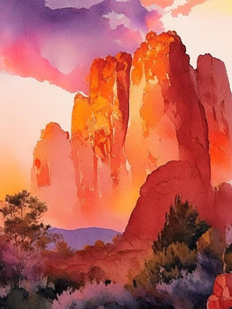 Garden Of The Gods Watercolour 2