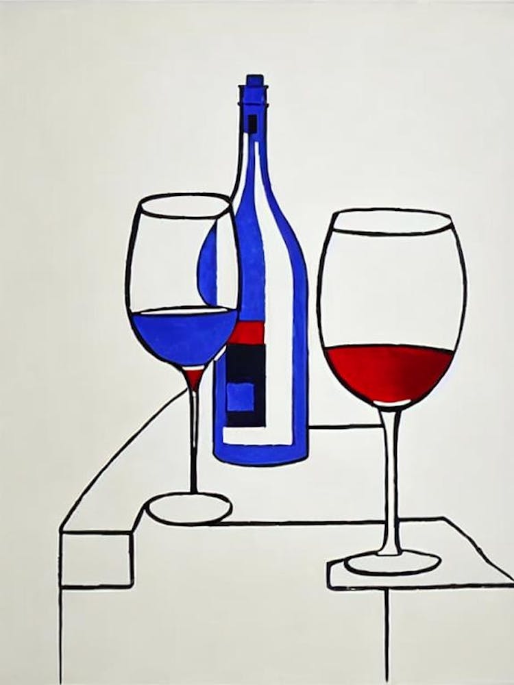 Bandol Rosé 1 Picasso Line Drawing Cocktail Poster