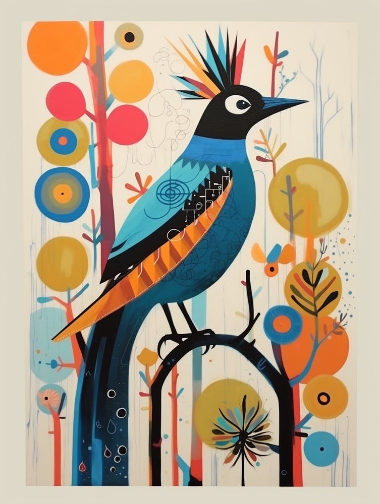 Colourful Scandi Bird Roadrunner 2