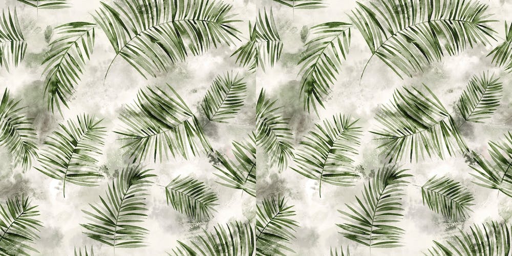 Watercolor Botanical Palms Green