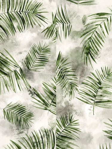 Watercolor Botanical Palms Green