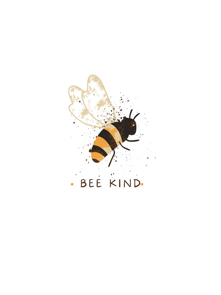 Minimal Bee Illustration Poster – Nature Inspired Wall Art for Modern Home Decor
