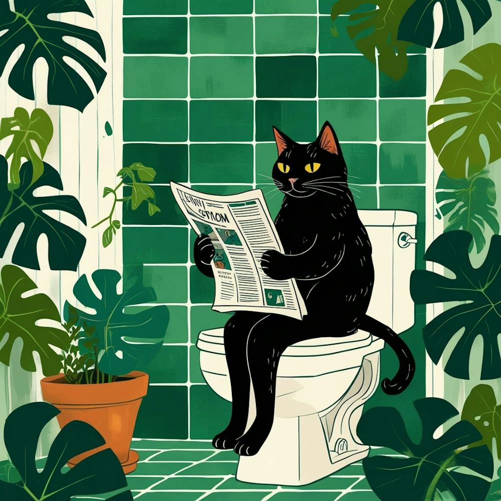 Cat Reading Newspaper 10