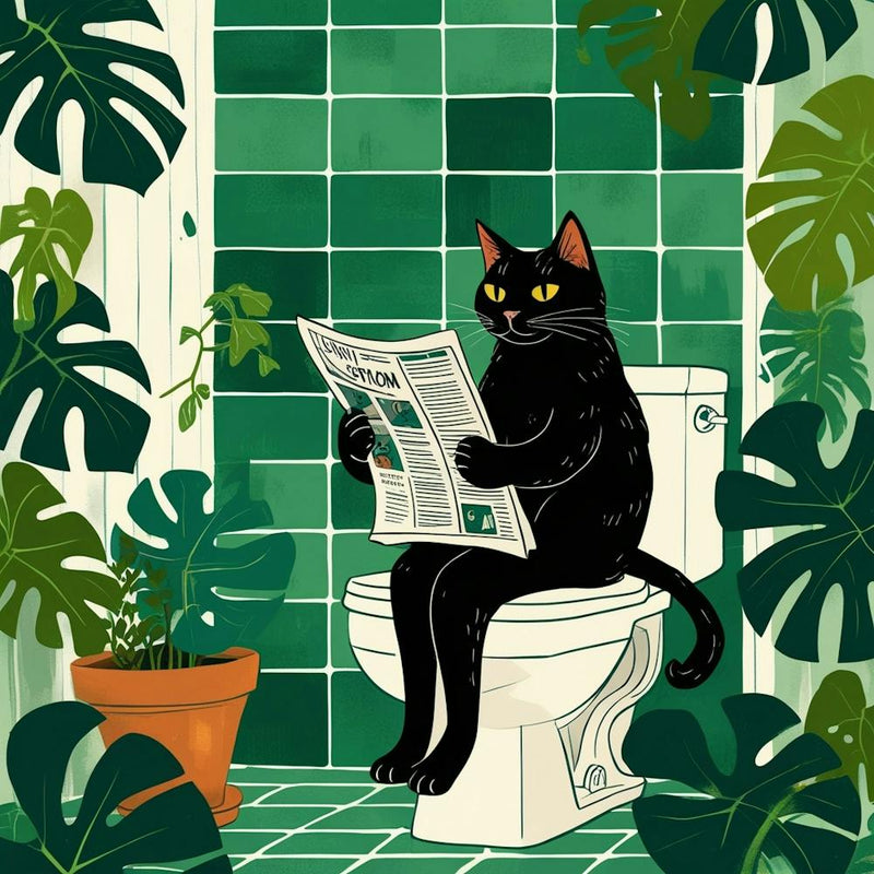 Chat Lisant le Journal 10