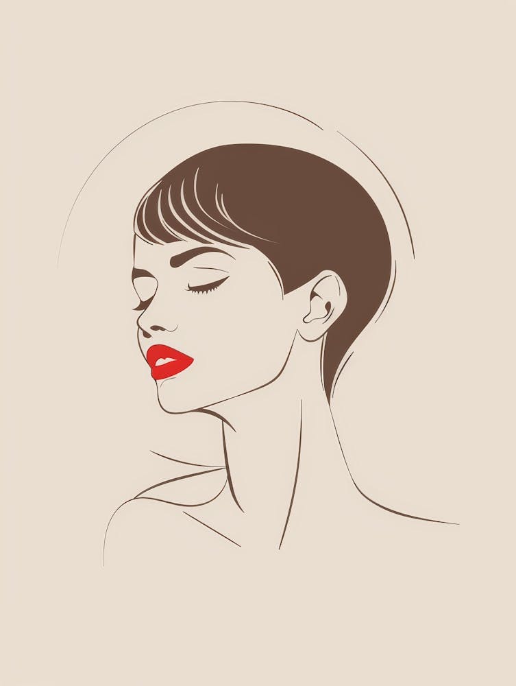 Woman With Red Lips 2