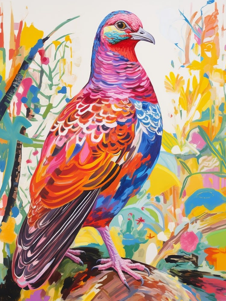 Colourful Bird Painting Grouse 1