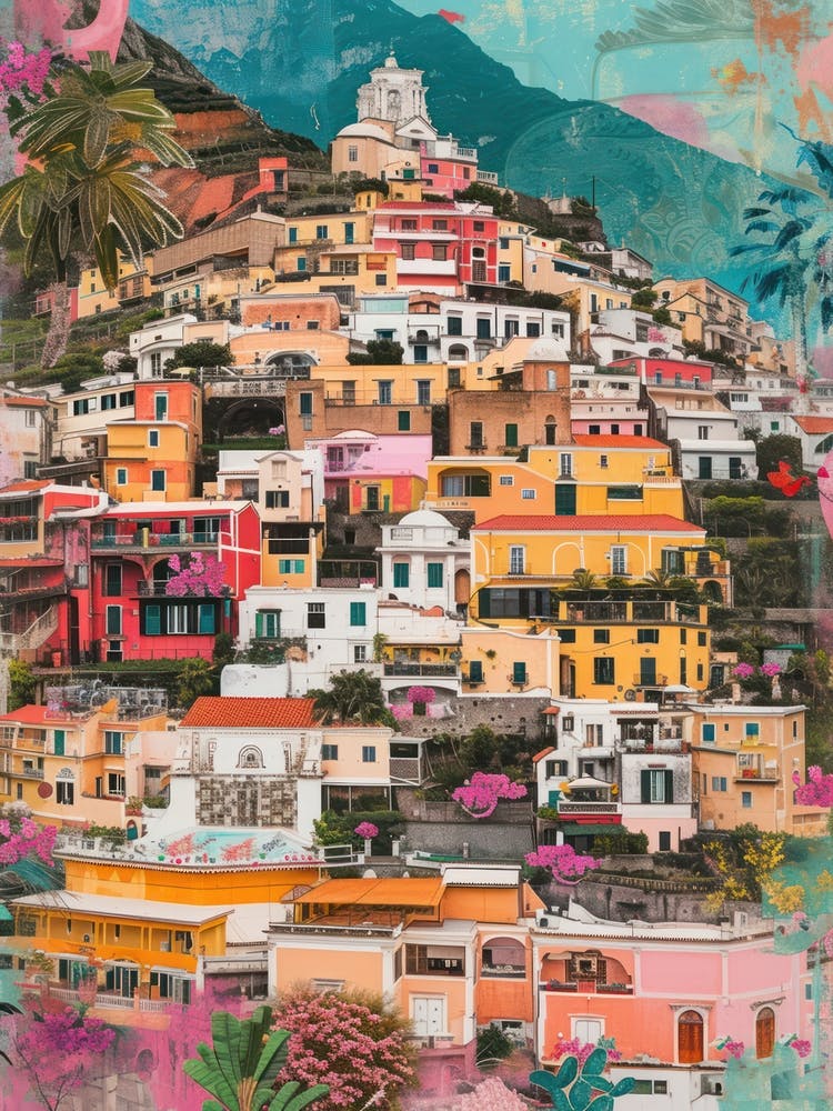 Positano   Retro Collage Style 2