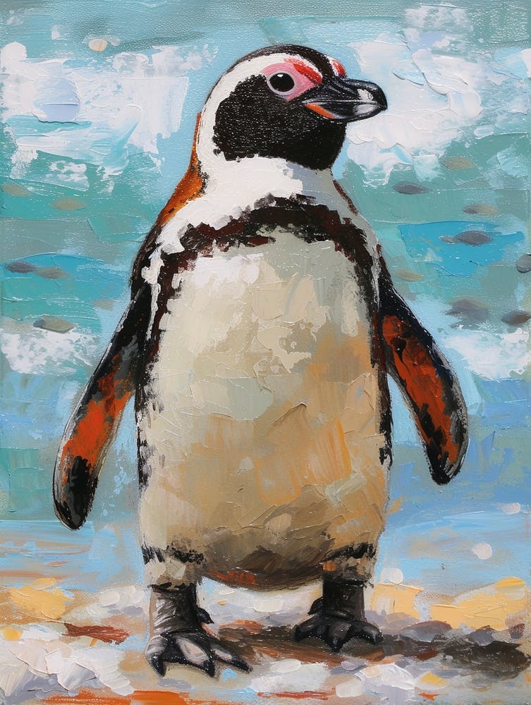 African Penguin Volunteer Point Oil Painting 2